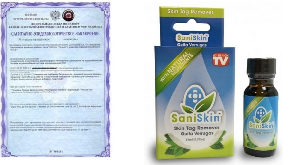 Сани Скин: Средство для удаления папиллом и бородавок &mdash; отзывы, цена, инструкция